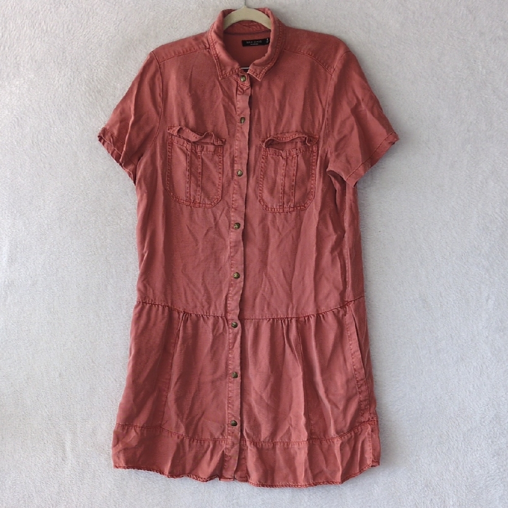 Max Jeans Womens Rose Pink Babydoll Pocket Blouson Dress Size S